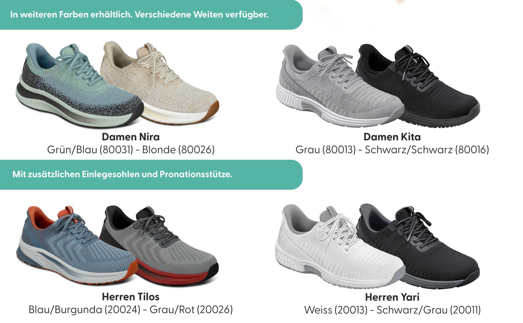 Eine Übersicht an verschiedenen Modellen für Männer und Frauen.